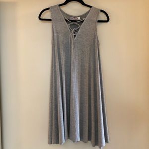 Gray Rayon Mini Dress